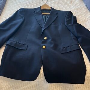 Hart Schaffner Marx Dark Blue Blazer with Gold Accents